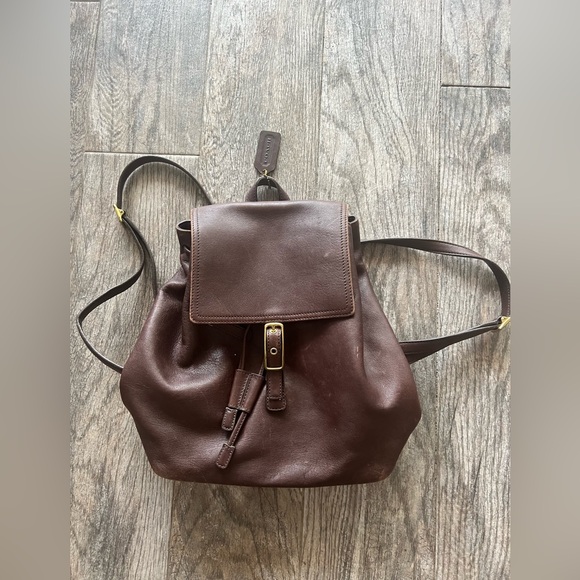 Authentic Vintage Coach Legacy brown Leather drawstring Backpack - Picture 1 of 5